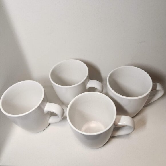 NEW Stone Lain 4 Piece Stoneware mugs cups Coffee Tea Dinnerware Set White Stone - Picture 3 of 5